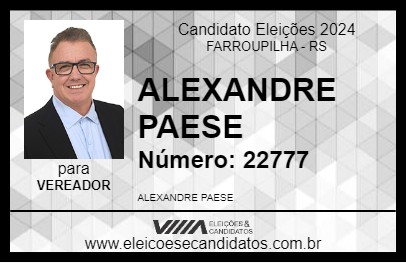 Candidato ALEXANDRE PAESE 2024 - FARROUPILHA - Eleições