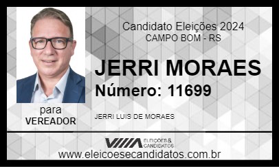 Candidato JERRI MORAES 2024 - CAMPO BOM - Eleições