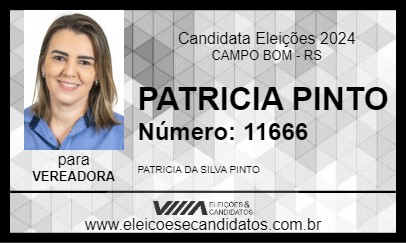 Candidato PATRICIA PINTO 2024 - CAMPO BOM - Eleições