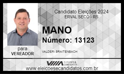 Candidato MANO 2024 - ERVAL SECO - Eleições