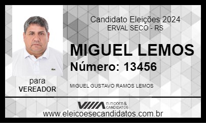 Candidato MIGUEL LEMOS 2024 - ERVAL SECO - Eleições