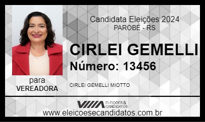 Candidato CIRLEI GEMELLI 2024 - PAROBÉ - Eleições