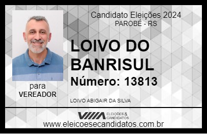 Candidato LOIVO ABIGAIR - LOIVO DO BANCO 2024 - PAROBÉ - Eleições