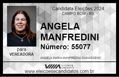 Candidato ANGELA MANFREDINI 2024 - CAMPO BOM - Eleições