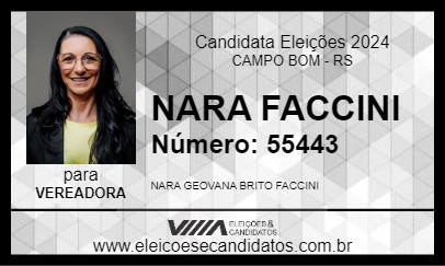 Candidato NARA FACCINI 2024 - CAMPO BOM - Eleições