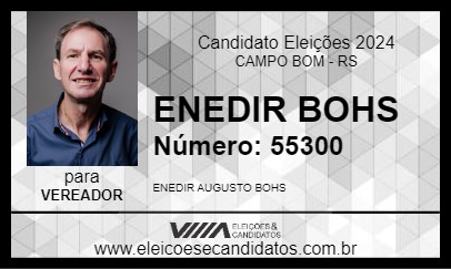 Candidato ENEDIR BOHS 2024 - CAMPO BOM - Eleições