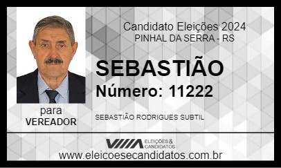 Candidato SEBASTIÃO 2024 - PINHAL DA SERRA - Eleições