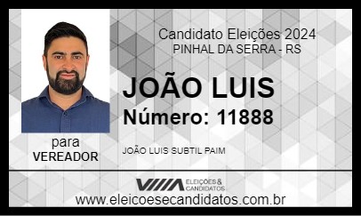 Candidato JOÃO LUIS 2024 - PINHAL DA SERRA - Eleições