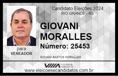 Candidato GIOVANI MORALLES 2024 - RIO GRANDE - Eleições