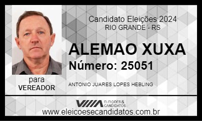 Candidato ALEMAO XUXA 2024 - RIO GRANDE - Eleições