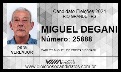 Candidato MIGUEL DEGANI 2024 - RIO GRANDE - Eleições