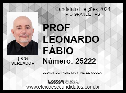 Candidato PROF LEONARDO FÁBIO 2024 - RIO GRANDE - Eleições