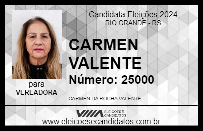 Candidato CARMEN VALENTE 2024 - RIO GRANDE - Eleições