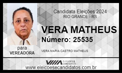 Candidato VERA MATHEUS 2024 - RIO GRANDE - Eleições