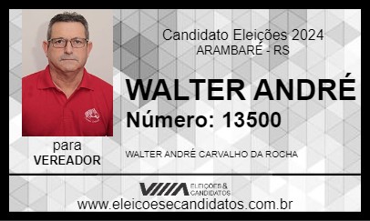 Candidato WALTER ANDRÉ 2024 - ARAMBARÉ - Eleições