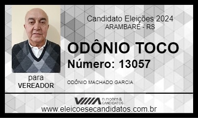 Candidato ODÔNIO TOCO 2024 - ARAMBARÉ - Eleições