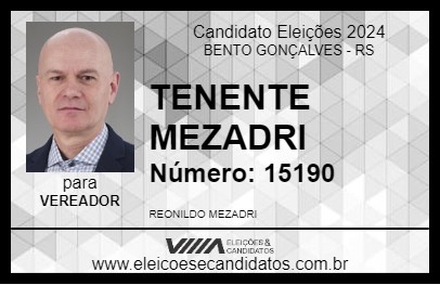 Candidato TENENTE MEZADRI 2024 - BENTO GONÇALVES - Eleições