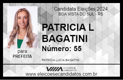 Candidato PATRICIA L BAGATINI 2024 - BOA VISTA DO SUL - Eleições