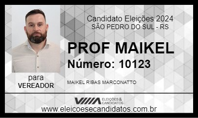 Candidato PROF MAIKEL 2024 - SÃO PEDRO DO SUL - Eleições