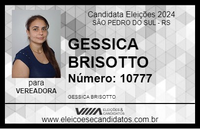 Candidato GESSICA BRISOTTO 2024 - SÃO PEDRO DO SUL - Eleições