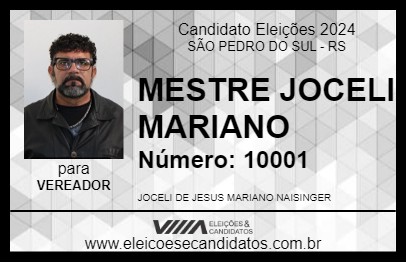 Candidato MESTRE JOCELI MARIANO 2024 - SÃO PEDRO DO SUL - Eleições