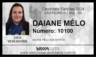 Candidato DAIANE MÉLO 2024 - SÃO PEDRO DO SUL - Eleições