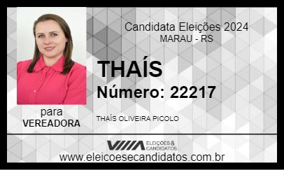 Candidato THAÍS 2024 - MARAU - Eleições