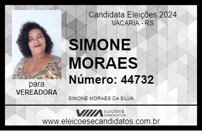 Candidato SIMONE MORAES 2024 - VACARIA - Eleições