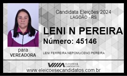 Candidato LENI N PEREIRA 2024 - LAGOÃO - Eleições