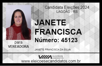 Candidato JANETE FRANCISCA 2024 - LAGOÃO - Eleições