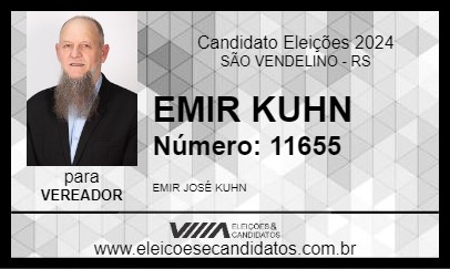 Candidato EMIR KUHN 2024 - SÃO VENDELINO - Eleições