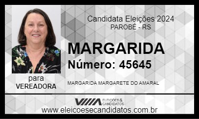 Candidato MARGARIDA 2024 - PAROBÉ - Eleições