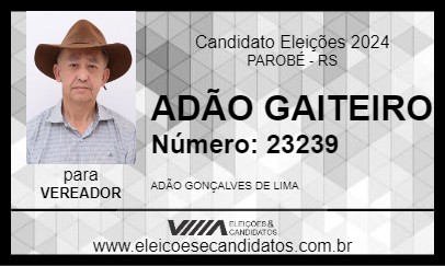 Candidato ADÃO GAITEIRO 2024 - PAROBÉ - Eleições