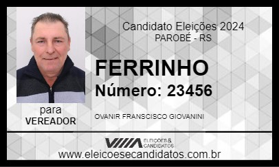 Candidato FERRINHO 2024 - PAROBÉ - Eleições