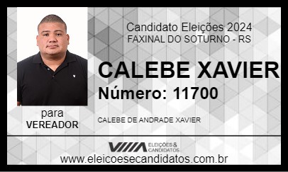 Candidato CALEBE XAVIER 2024 - FAXINAL DO SOTURNO - Eleições