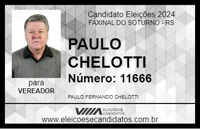 Candidato PAULO CHELOTTI 2024 - FAXINAL DO SOTURNO - Eleições