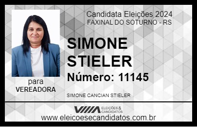 Candidato SIMONE STIELER 2024 - FAXINAL DO SOTURNO - Eleições