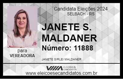 Candidato JANETE S. MALDANER 2024 - SELBACH - Eleições