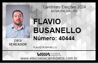 Candidato FLAVIO BUSANELLO 2024 - NOVA PALMA - Eleições