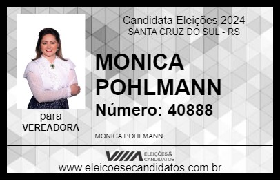 Candidato MONICA POHLMANN 2024 - SANTA CRUZ DO SUL - Eleições