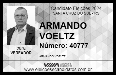 Candidato ARMANDO VOELZ 2024 - SANTA CRUZ DO SUL - Eleições