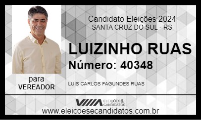 Candidato LUIZINHO RUAS 2024 - SANTA CRUZ DO SUL - Eleições