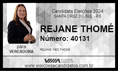 Candidato REJANE  THOMÉ 2024 - SANTA CRUZ DO SUL - Eleições