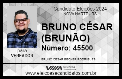 Candidato BRUNO CÉSAR (BRUNÃO) 2024 - NOVA HARTZ - Eleições