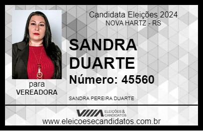 Candidato SANDRA DUARTE 2024 - NOVA HARTZ - Eleições