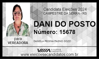 Candidato DANI DO POSTO 2024 - CAMPESTRE DA SERRA - Eleições