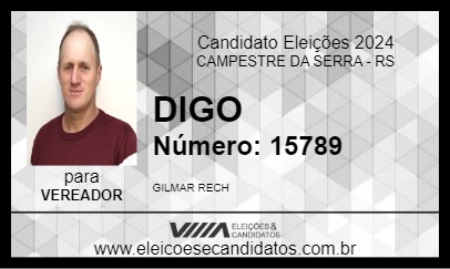 Candidato DIGO 2024 - CAMPESTRE DA SERRA - Eleições