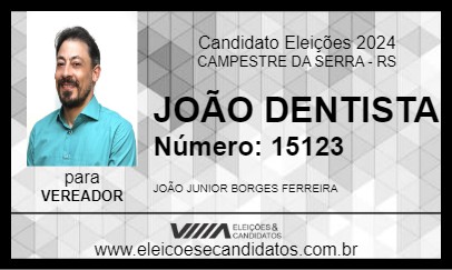 Candidato JOÃO DENTISTA 2024 - CAMPESTRE DA SERRA - Eleições