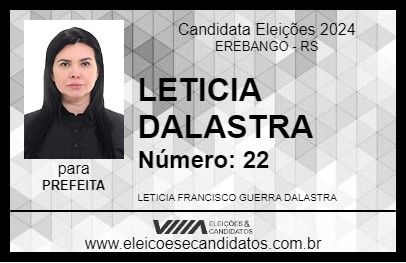 Candidato LETICIA DALASTRA 2024 - EREBANGO - Eleições