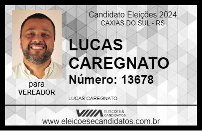 Candidato LUCAS CAREGNATO 2024 - CAXIAS DO SUL - Eleições